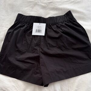 Women's Black Elastic Waist Shorts